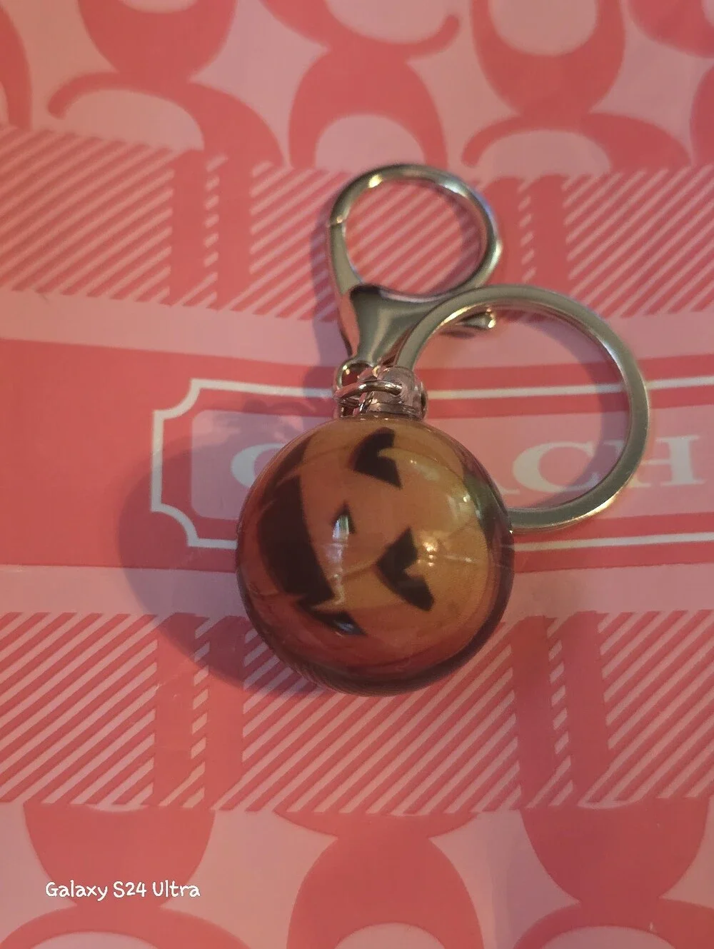 Jack O'Lantern Pumpkin Wobble Design Bag Charm/keychain NEW